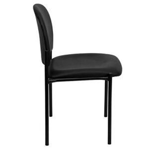 Flash Furniture Tania Comfort Black Vinyl Stackable Steel Side Reception Chair