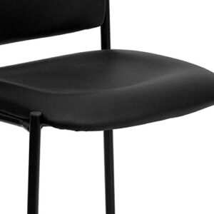 Flash Furniture Tania Comfort Black Vinyl Stackable Steel Side Reception Chair