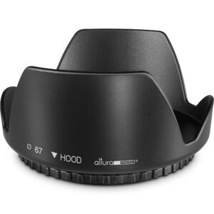 altura photo 67mm tulip flower lens hood for canon, nikon, sony cameras with ef-s 18-135mm f3.5-5.6, rf 24-105mm f4-7.1, sony fe 85mm f1.8, sigma 16mm f1.4 dc dn lens and more