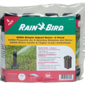 Rain Bird 32SA/4PKS Simple Adjust 32SA Gear Drive Rotor, Adjustable 40° - 360° Pattern, 19' - 32' Spray Distance, 4-Pack