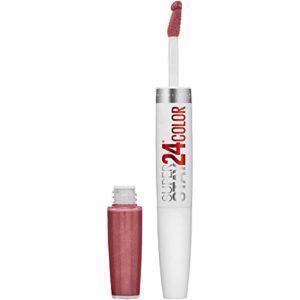 maybelline super stay 24, 2-step liquid lipstick makeup, long lasting highly pigmented color with moisturizing balm, forever chestnut, brown, 1 count