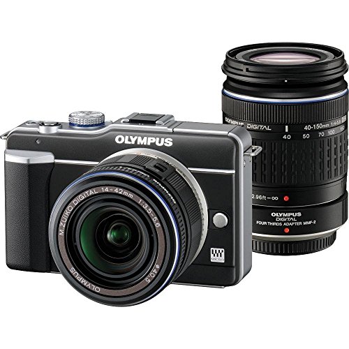 Olympus PEN E-PL1 12.3MP Live MOS Micro Four Thirds Interchangeable Lens Digital Camera with 14-42mm f/3.5-5.6 Zuiko Digital Zoom Lens & Olympus M.Zuiko Digital ED 40-150mm f/4.0-5.6 Lens (Black)