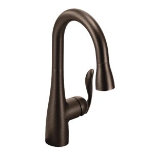 moen 5995orb arbor one handle high arc pulldown bar faucet with reflex, oil rubbed bronze, 0.375