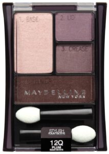 maybelline new york expert wear eyeshadow quads, 12q plum smokes stylish smokes, 0.17 ounce