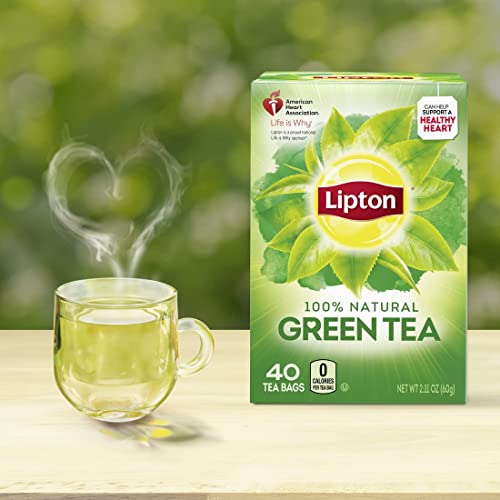 Lipton Green Tea Bags for Health and Wellness, Hot or Iced, 40 Count (Pack of 6)