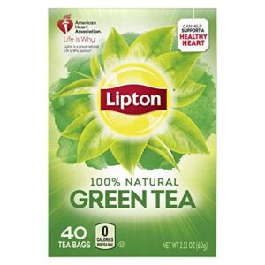 Lipton Green Tea Bags for Health and Wellness, Hot or Iced, 40 Count (Pack of 6)