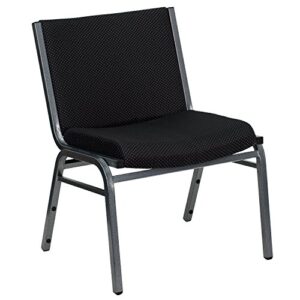flash furniture hercules series big & tall 1000 lb. rated black fabric stack chair with ganging bracket
