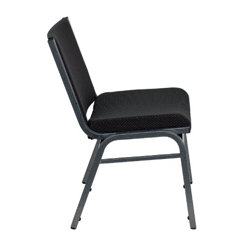 Flash Furniture HERCULES Series Big & Tall 1000 lb. Rated Black Fabric Stack Chair with Ganging Bracket