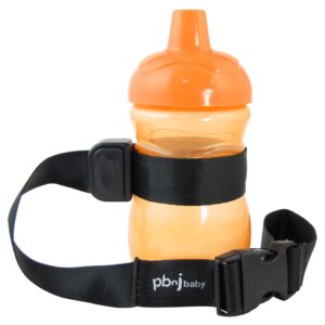 pbnj baby sippypal sippy cup strap holder leash tether (1 black solid)
