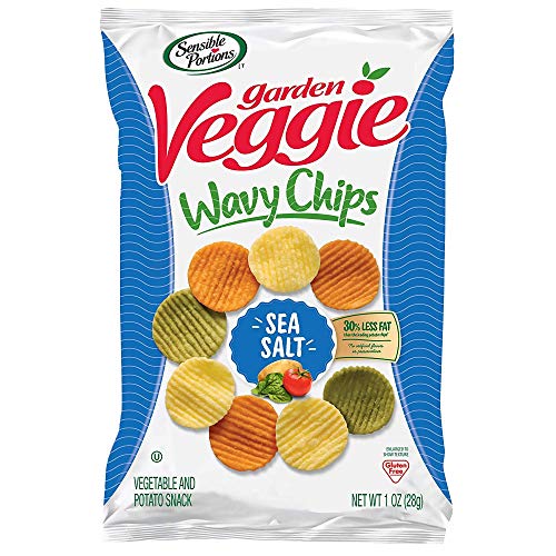 Sensible Portions Garden Veggie Chips, Sea Salt, Snack Size, 1 Oz (Pack of 24)