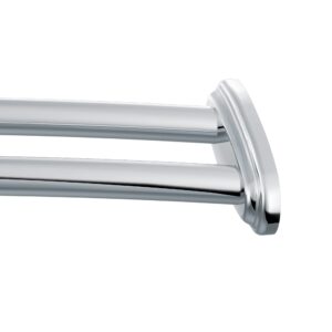 moen dn2141ch 60-inch adjustable stainless steel double curved shower rod, chrome