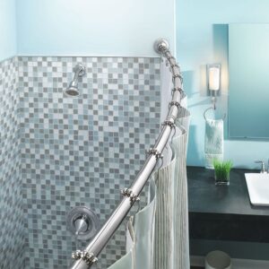 Moen DN2141CH 60-Inch Adjustable Stainless Steel Double Curved Shower Rod, Chrome