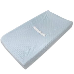 American Baby Company Heavenly Soft Minky Dot Fitted Contoured Changing Pad Cover, Blue Puff, for Boys and Girls