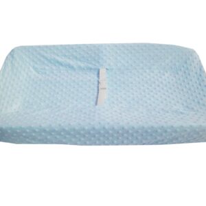 American Baby Company Heavenly Soft Minky Dot Fitted Contoured Changing Pad Cover, Blue Puff, for Boys and Girls