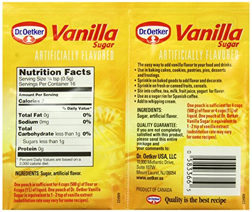 Dr. Oetker Vanilla Sugar, .32 oz., 12 Count