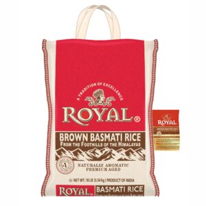 authentic royal basmati brown rice, 10 pounds, whole grain, naturally gluten free and vegan