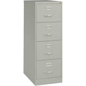 lorell 4-drawer vertical file, 18 by 26-1/2 by 52-inch, light gray