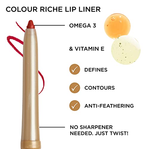 L'Oreal Paris Colour Riche Lip Liner with Omega 3 and Vitamin E, Au Naturale, 0.007 oz.