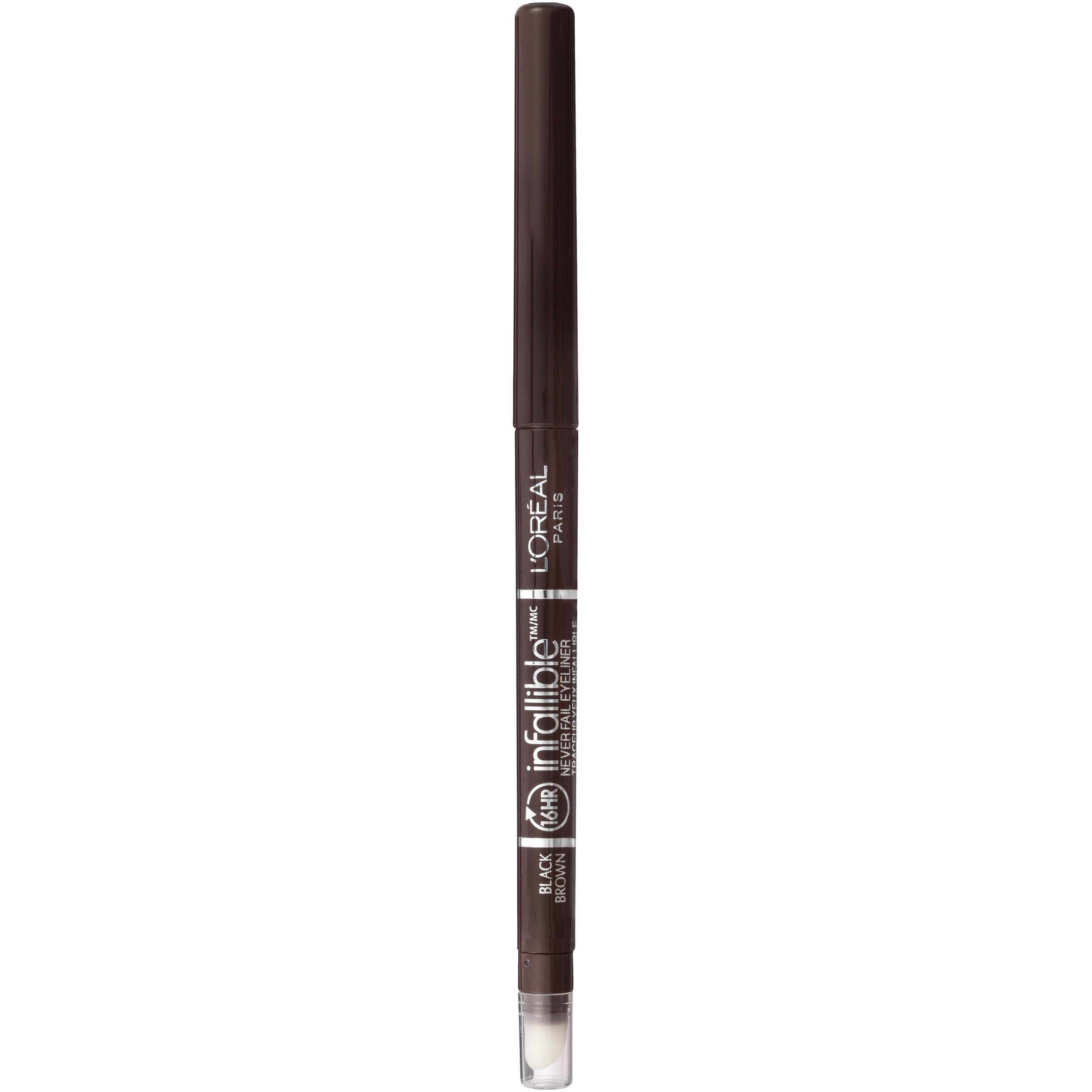 L'Oreal Paris Makeup Infallible Never Fail Original Mechanical Pencil Eyeliner with Built in Sharpener, Black Brown, 1 Count