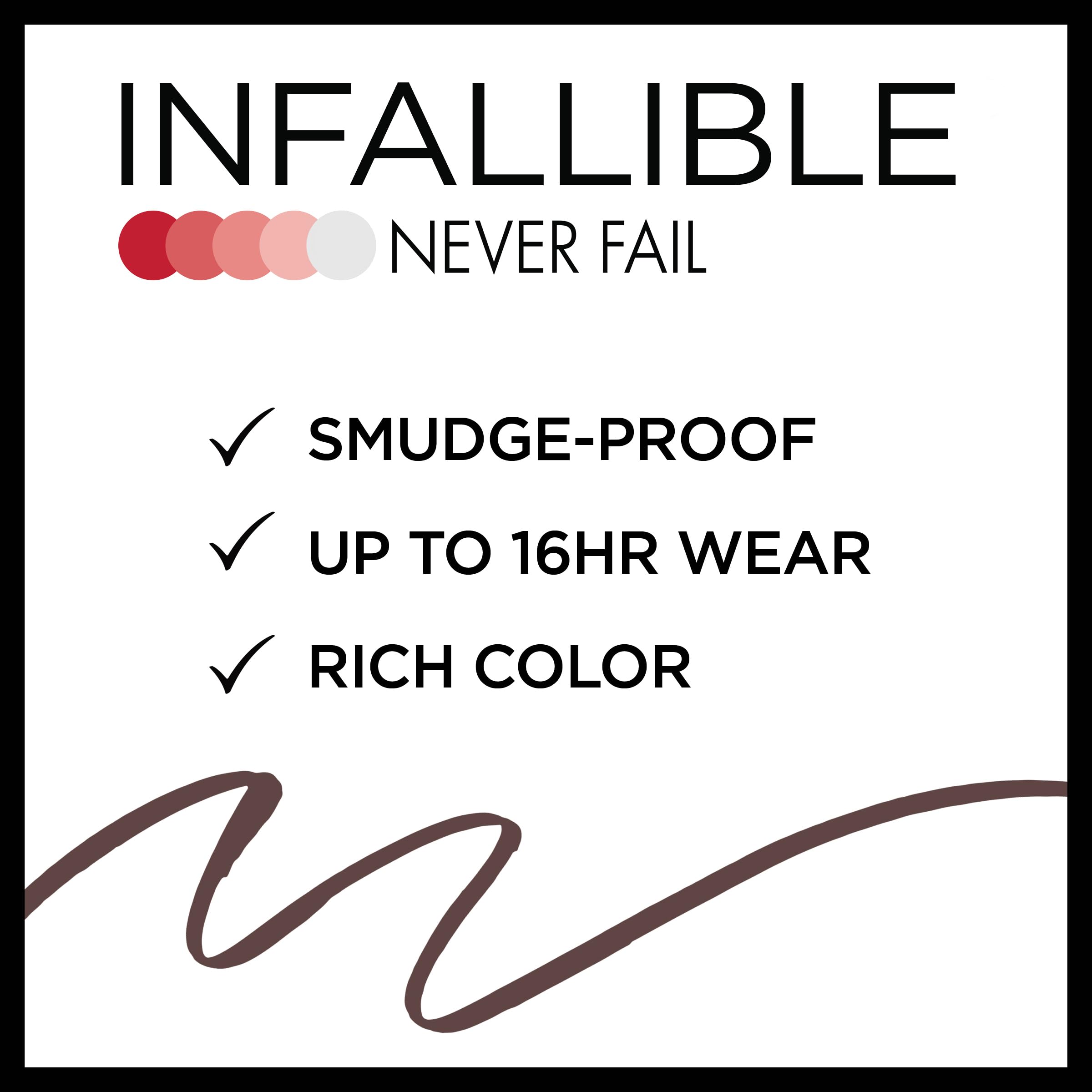 L'Oreal Paris Makeup Infallible Never Fail Original Mechanical Pencil Eyeliner with Built in Sharpener, Black Brown, 1 Count