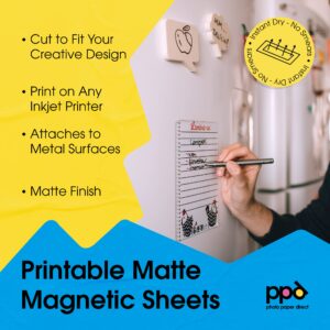 PPD Printable Inkjet Magnetic Sheets Matte Finish Premium 11mil Thick Photo Paper Quality, Instant Dry and Water-Resistant 8.5x11 x 5 Sheets (PPD-32-5)