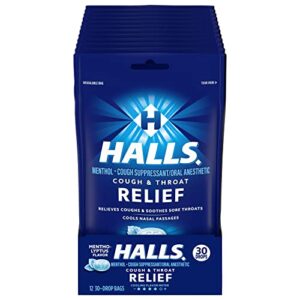 halls relief mentho-lyptus cough drops, 12 packs of 30 drops (360 total drops)