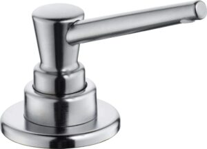delta faucet rp1001ar soap/lotion dispenser with 13oz bottle with funnel, arctic stainless
