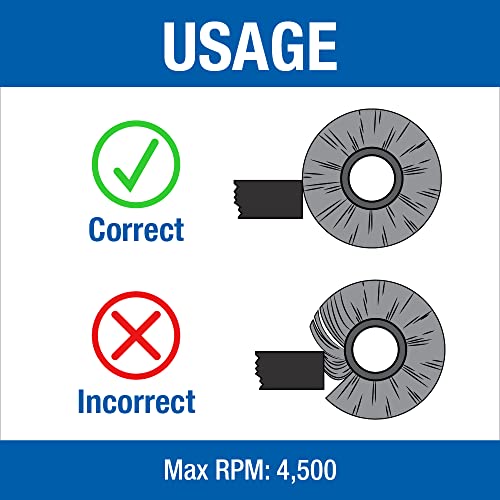 Mercer Industries 183020 - 8" x 3/4" x 2", 1/2", 5/8" Crimped Wire Wheel, .014 Carbon Steel Wire