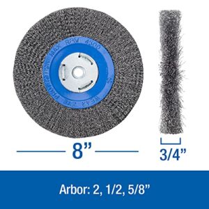 Mercer Industries 183020 - 8" x 3/4" x 2", 1/2", 5/8" Crimped Wire Wheel, .014 Carbon Steel Wire