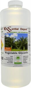 glycerin vegetable - 1 quart (43 oz.) - non gmo - sustainable palm based - usp - kosher - pure - pharmaceutical grade - safety sealed hdpe container with resealable cap