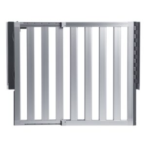 munchkin® loft hardware mounted baby gate for stairs, hallways and doors, extends 26.5"- 40" wide, silver aluminum
