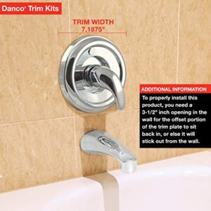 Danco 10001 Trim Kit, for Use with Moen Tub and Shower Faucets, Plastic, Chrome Plated, Single-Handle Valve