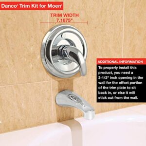 Danco 10001 Trim Kit, for Use with Moen Tub and Shower Faucets, Plastic, Chrome Plated, Single-Handle Valve