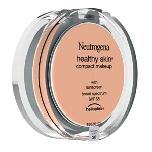 Neutrogena Healthy Skin Compact Lightweight Cream Foundation Makeup with Vitamin E Antioxidants, Non-Greasy Foundation with Broad Spectrum SPF 55, Natural Ivory 20, 0.35 oz