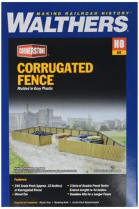 walthers cornerstone ho scale model corrugated fence kit, 1-1/4" 3.1cm
