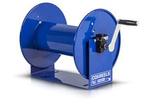 coxreels 112-3-100 hand crank hose reel | spool for coiling hoses and cables | rotating storage reel with hand crank | steel hose reel | fits 3/8'' x 100' hose | 12” x 18.25” x 13”