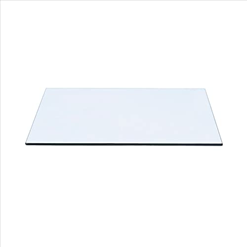 24" X 40" Rectangle Clear Glass Table Top 1/2" Thick with Flat Polished Edge and Touch Corners