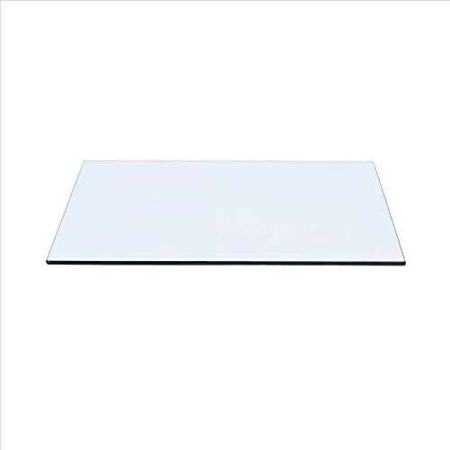 30" X 50" Rectangle 1/2" Thick Tempered Clear Glass Table Top with Flat Polished Edge and Touch Corners