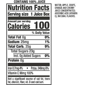 Mott's 100 Percent Fruit Punch Juice, 6.75 fl oz boxes, 32 Count (4 Packs of 8)