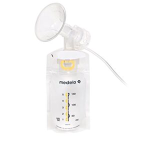 Medela Pump & Save Breast Milk Storage Bags, 20 Count Pack, Breastmilk Freezer Bags, Pour or Pump Directly into Bags with Included Easy Connect Adaptors, Made Without BPA