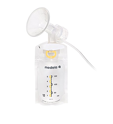 Medela Pump & Save Breast Milk Storage Bags, 20 Count Pack, Breastmilk Freezer Bags, Pour or Pump Directly into Bags with Included Easy Connect Adaptors, Made Without BPA