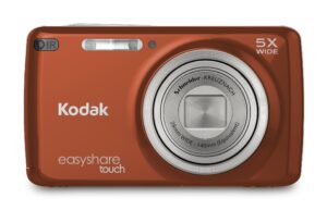 kodak easyshare touch m577 14 mp digital camera with 5x optical zoom and 3-inch lcd touchscreen - redorange