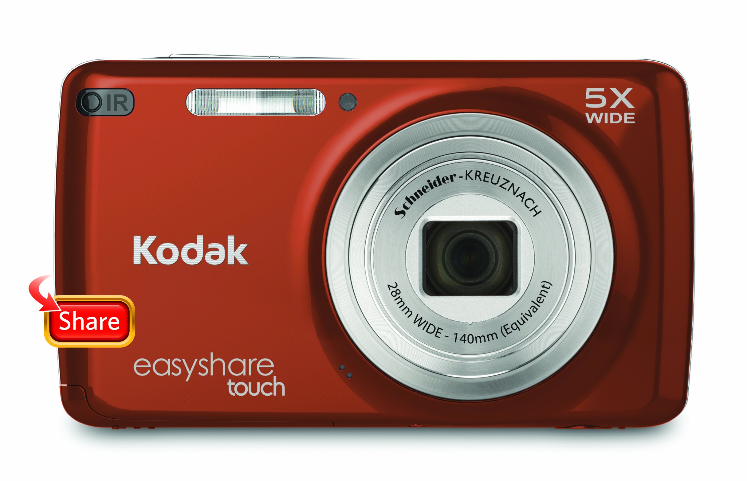 Kodak EasyShare Touch M577 14 MP Digital Camera with 5x Optical Zoom and 3-Inch LCD Touchscreen - RedOrange