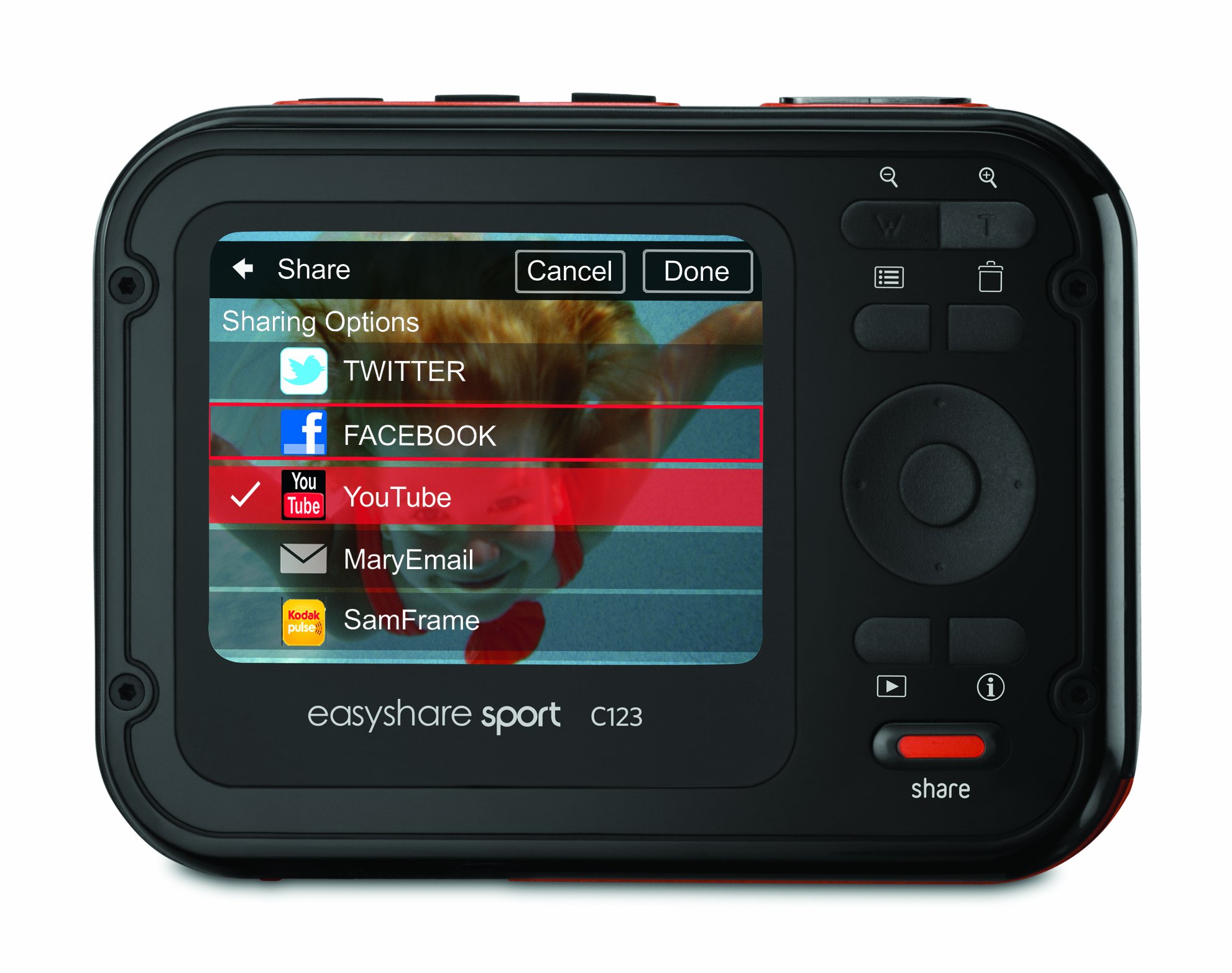 Kodak EasyShare Sport C123 12 MP Waterproof Digital Camera (Red)