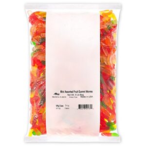 albanese world's best mini assorted fruit gummi worms, 5lbs of easter candy, great easter basket stuffers