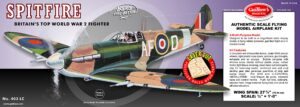guillow's spitfire laser cut model kit small