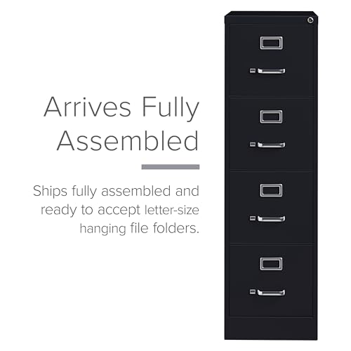 4 Drawer Letter Size Commercial File Finish: Black, Fully Assembled