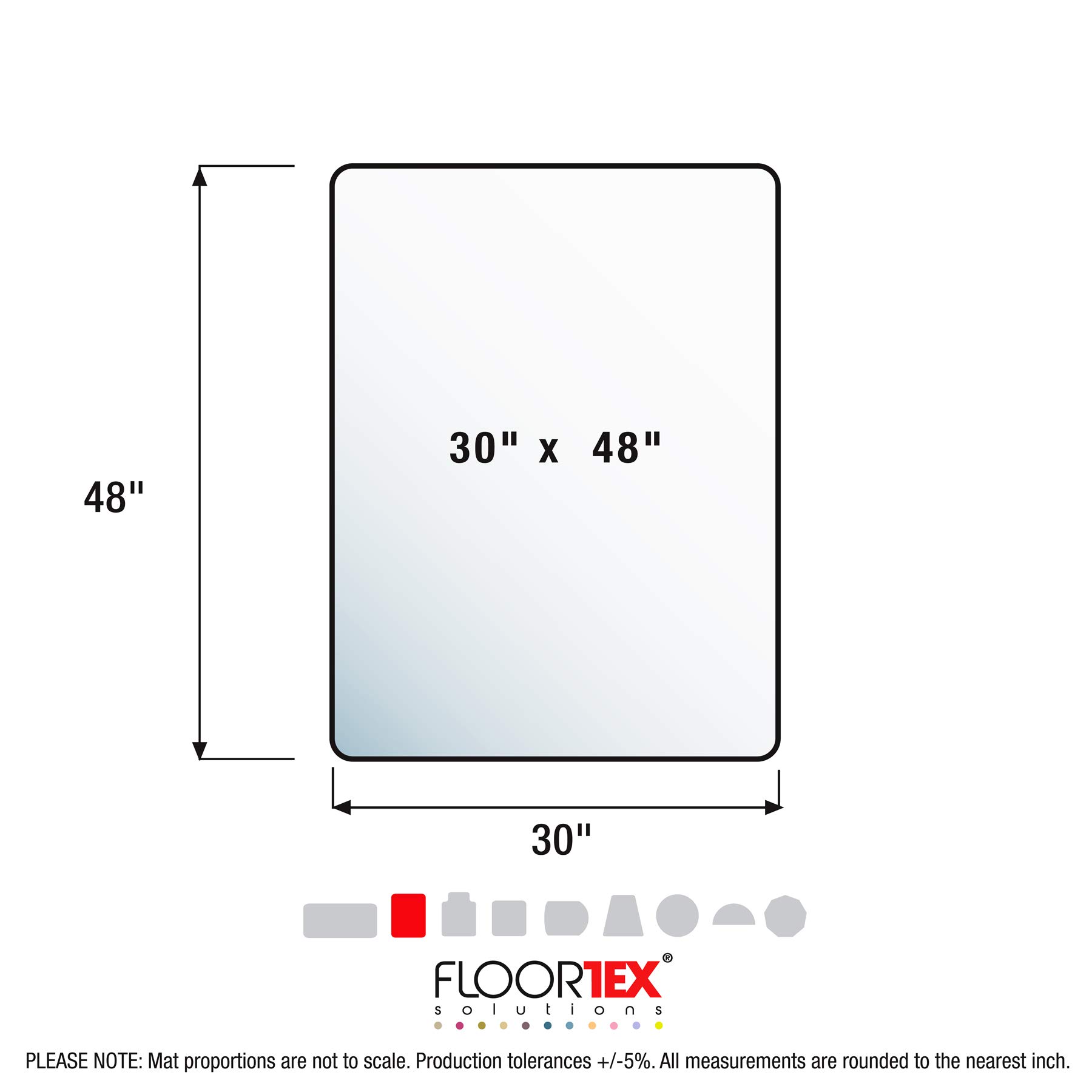 Floortex Recycled Chair Mat 48" x 51" for Hard Floors