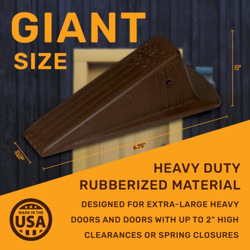 Giant Foot Doorstop, 6-3/4" x 3-1/2" x 2", Brown, 2/Pack (00969)