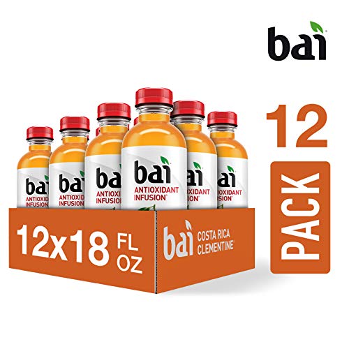 Bai Flavored Water, Costa Rica Clementine, Antioxidant Infused Drinks, 18 Fluid Ounce Bottle (Pack of 12)